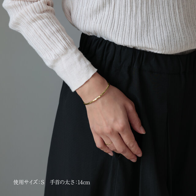 純銀/真鍮バングル｜槌目 約2.5ミリ幅 ピュアシルバー メンズ