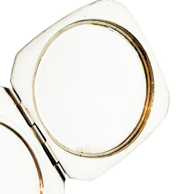 Sterling Silver 950 Engraved Powder Compact Mirror | iichi 日々の