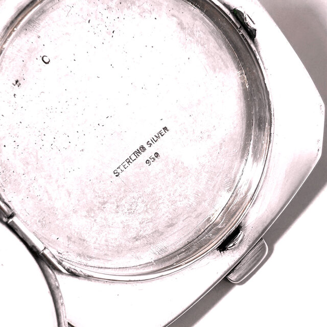Sterling Silver 950 Engraved Powder Compact Mirror | iichi 日々の