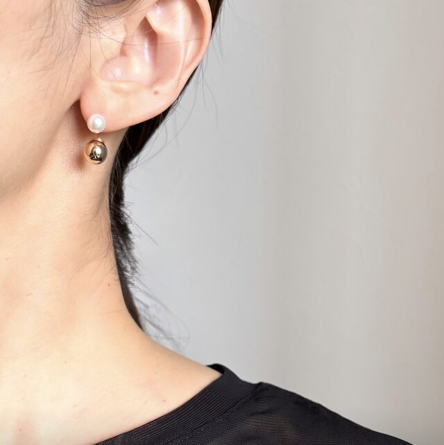 あつ様♡お取り置きです♡14kgf アイオライトのピアス（訳あり） Audrey 14kgf サージカルステンレス クリスタルパール ピアス | iichi