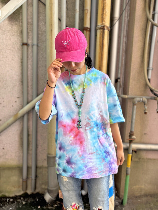 タイダイ ビッグシルエット Tシャツ XLサイズ 曼荼羅 カラフル Hippies