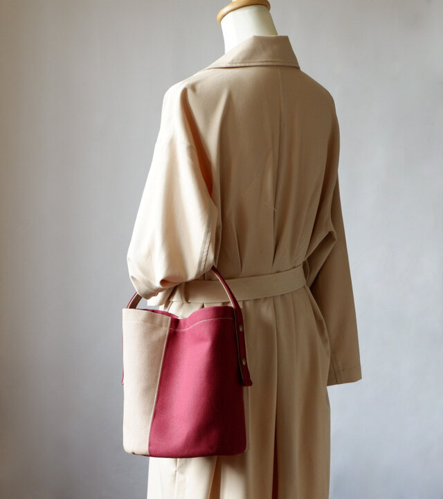 丸底ワンハンドルトート◇ワイン×シナモン | iichi 日々の暮らしを