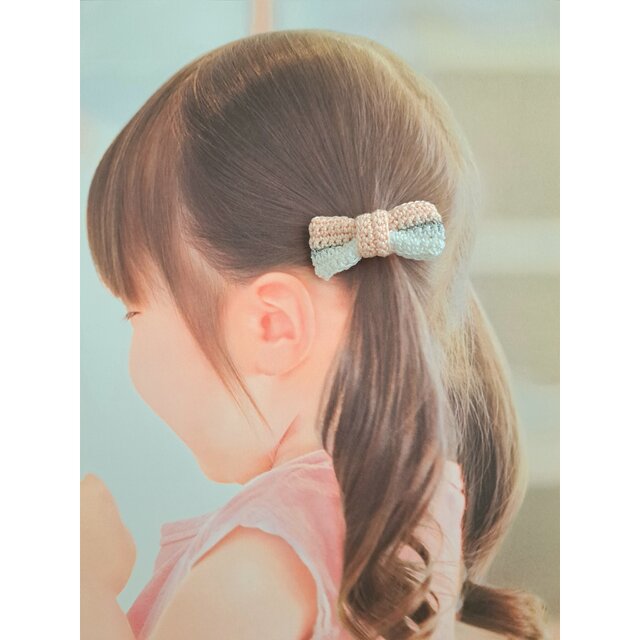 リボンヘアゴム｜さりげなくラメ入り｜紫ブルー系 | iichi 日々の