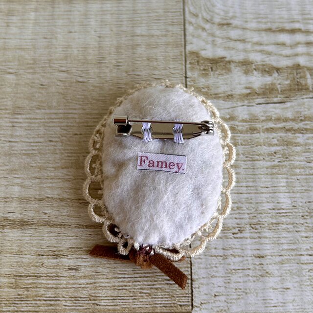 大人かわいい手刺繍ひまわりブローチ 京染 スエードリボン レース 夏