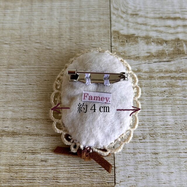 saki※プロフ必読様♡専用です リボン刺繍フレーム＆ブローチ