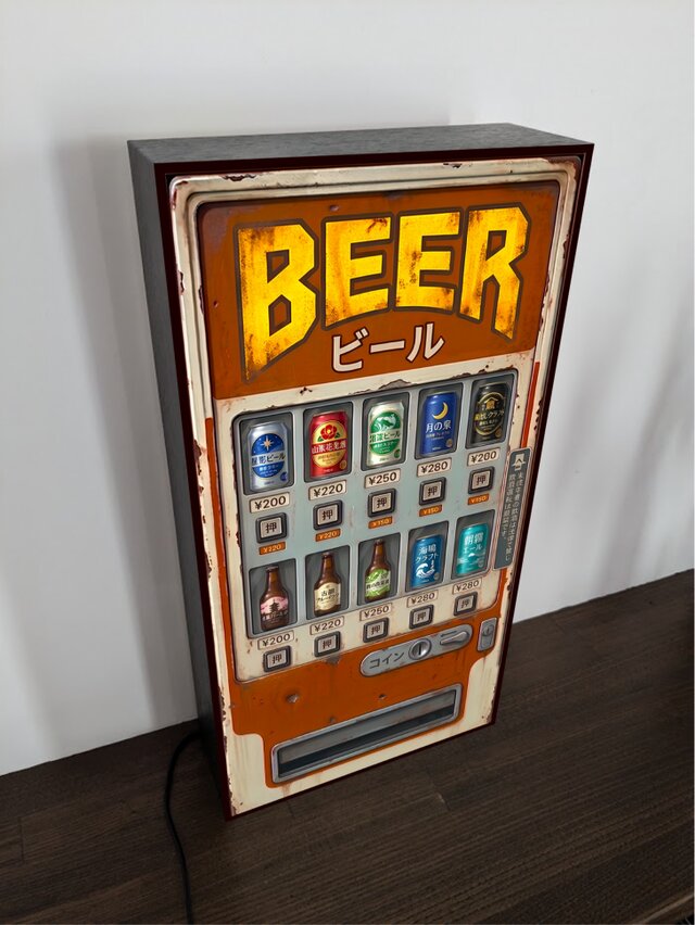 【オーダー無料】ビール 自動販売機 昭和レトロ看板 置物 雑貨 ライトBOX オーダー無料】ビール BEER 酒 懐かしい 自動販売機 昭和レトロ 商店