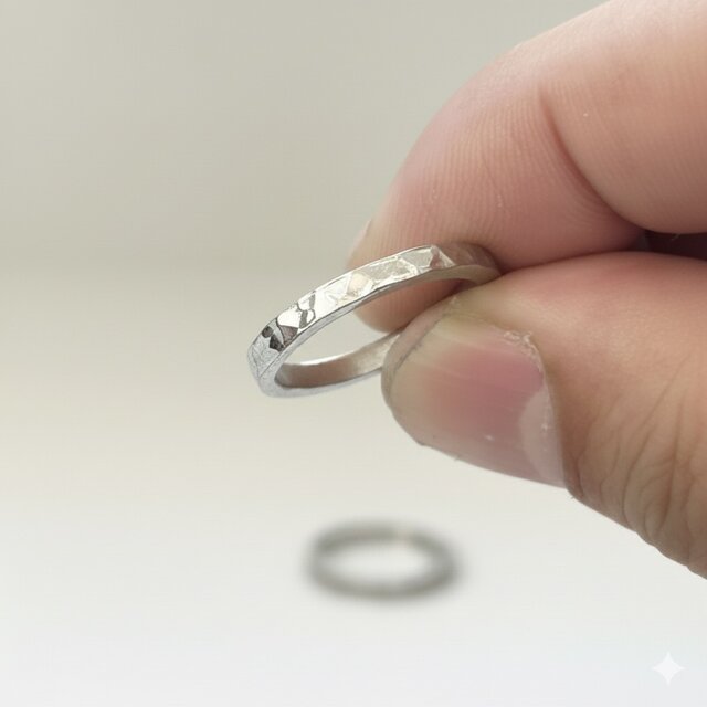 ペアリング　錫婚式 ペアリング「TIN」hammer 錫 錫婚式 | iichi 日々の暮らしを心地よく