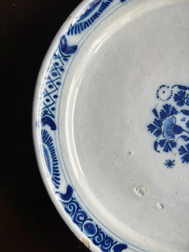 18世紀 Delft デルフト 平皿 オランダ アンティーク 0502572 | iichi