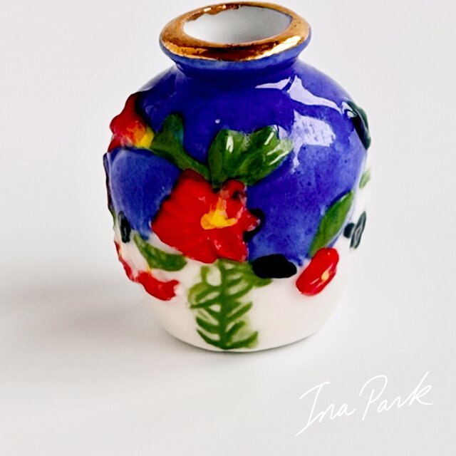 Longwy ロンウィー ベル・ド・ジュール 花の装飾花瓶のフェーブ