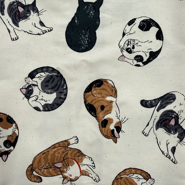 コンビニサイズエコバッグ 猫 オフホワイト | iichi 日々の暮らしを
