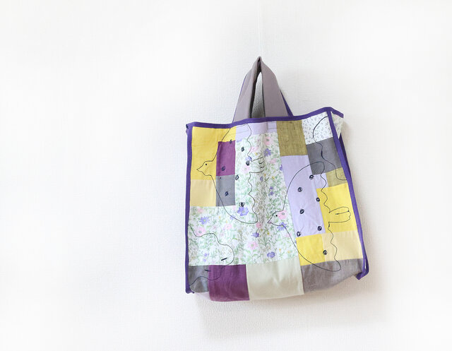 パッチワークバッグ Drawing overーpurple | iichi 日々の暮らしを