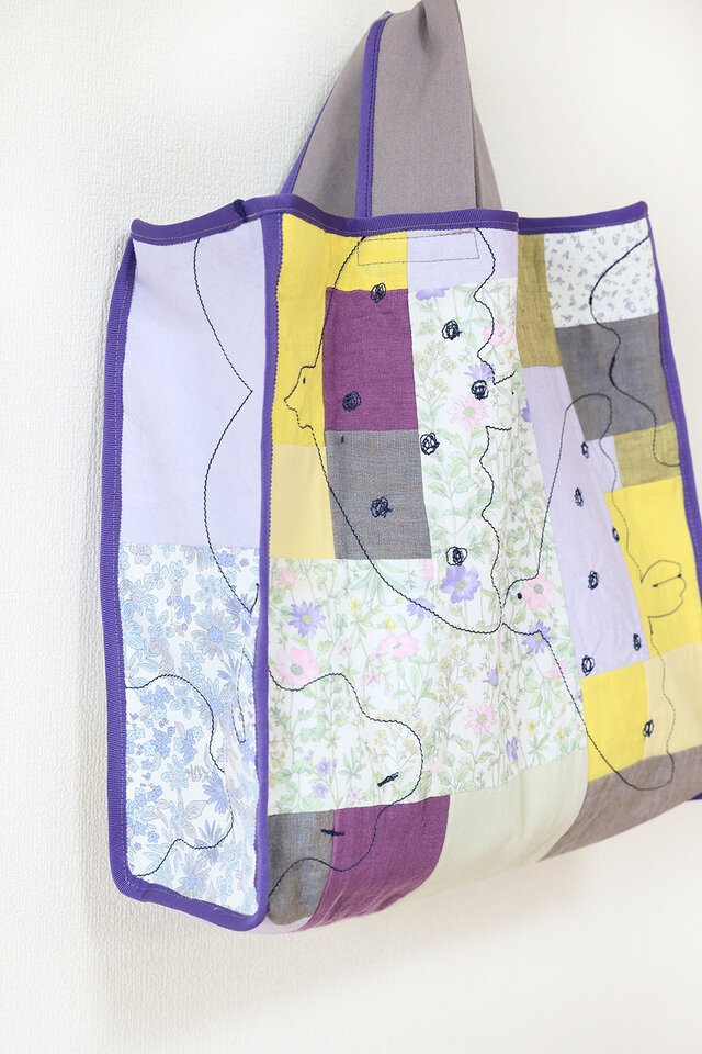 パッチワークバッグ Drawing overーpurple | iichi 日々の暮らしを