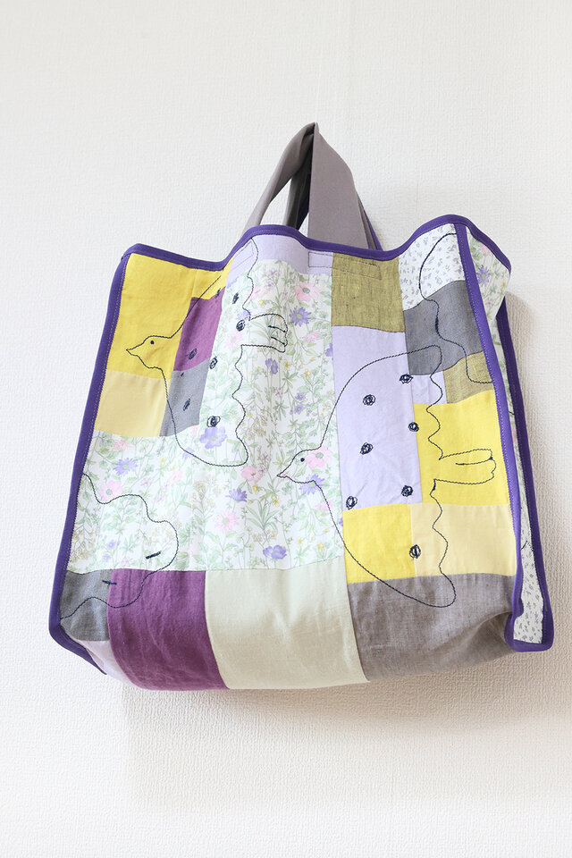 ハンドメイドバッグ パッチワーク パッチワークバッグ Drawing overーpurple | iichi 日々の暮らしを