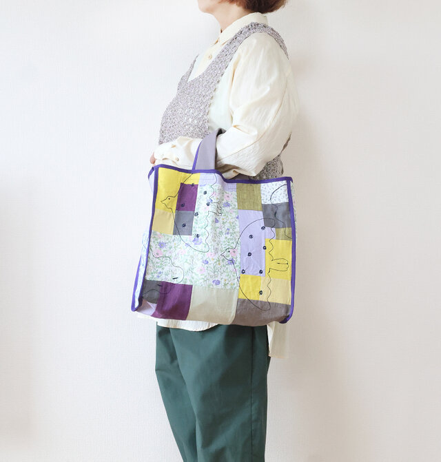パッチワークバッグ Drawing overーpurple | iichi 日々の暮らしを