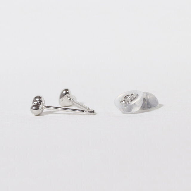 プラチナ 3mm ハートピアス スタッドピアス PT Pt900 heart ワン