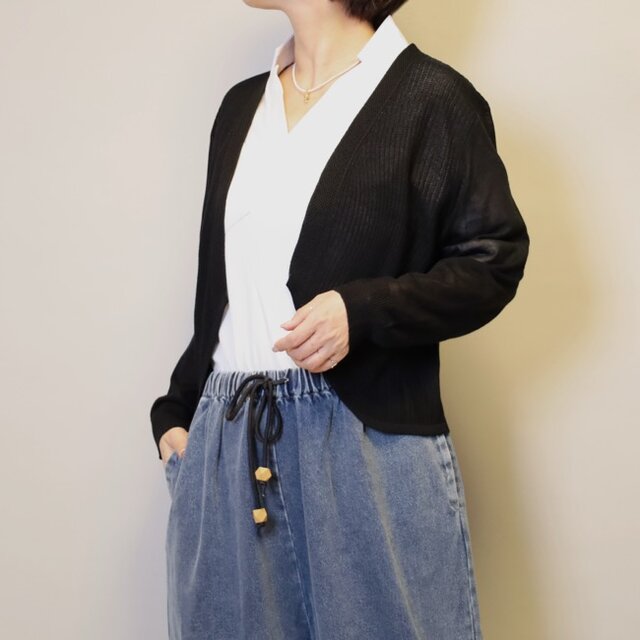 数量限定】さっと羽織れるゆったりめニット マーガレットボレロ 