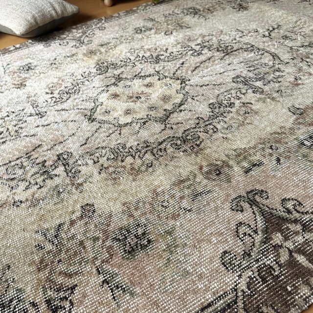 専用116×204 グレージュ×ブラウン　王道メダリオン　トルコヴィンテージラグ 110×212 ベージュ×ブラウン 王道メダリオン トルコヴィンテージラグ