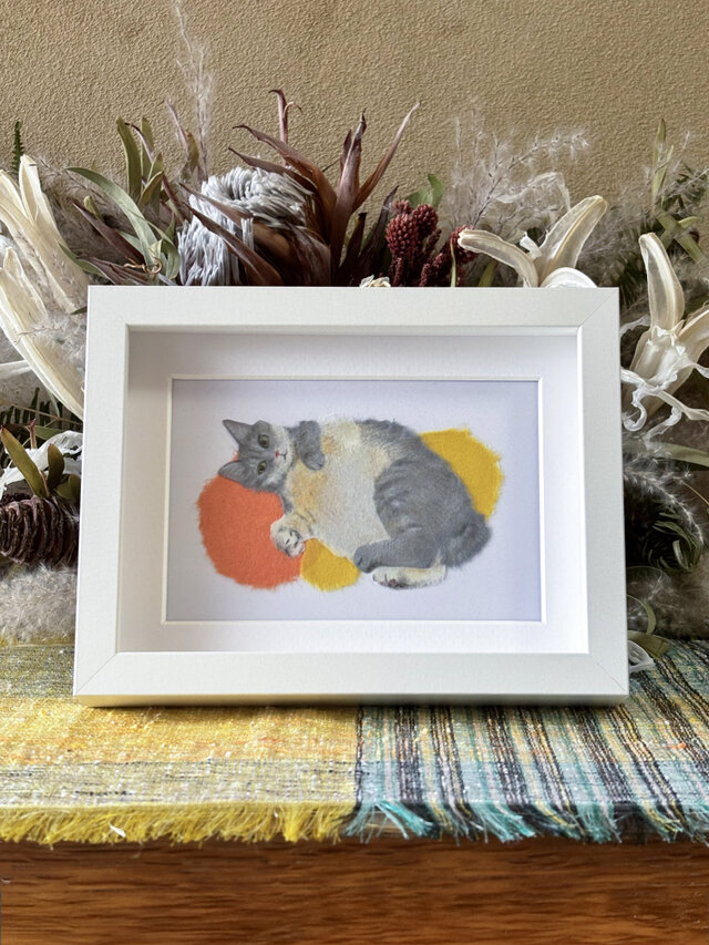 ちぎり絵 額装 ちぎり絵】風景画 額装品 MJサイン入り！ 森美術館
