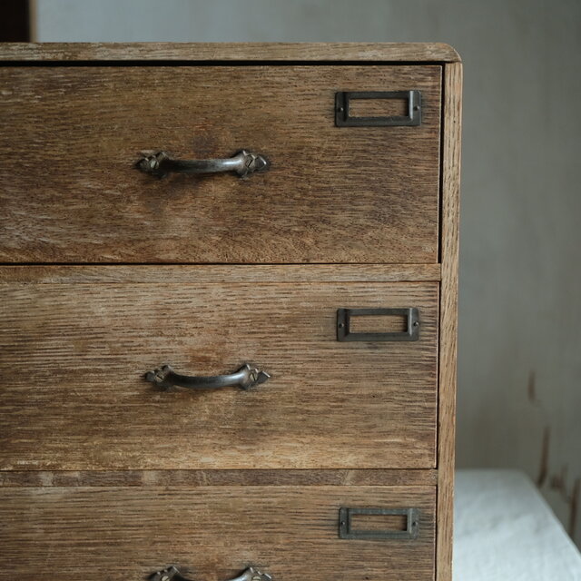 アンニュイな雰囲気◇三段引き出し棚 収納箱 antiques・骨董 レトロ