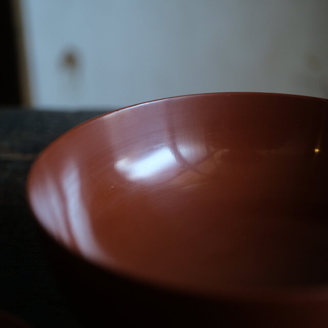 ブラウンに螺鈿細工の梅◇時代物 漆芸蓋付椀 古漆器 骨董・antiques