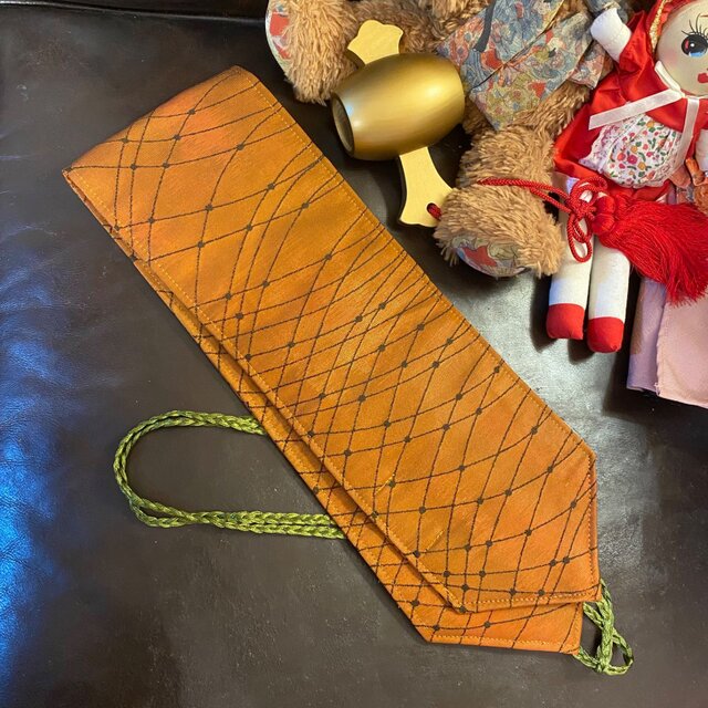 夏着物リメイク ロング ワンピース／ドレス／洗える化繊 帯サッシュ