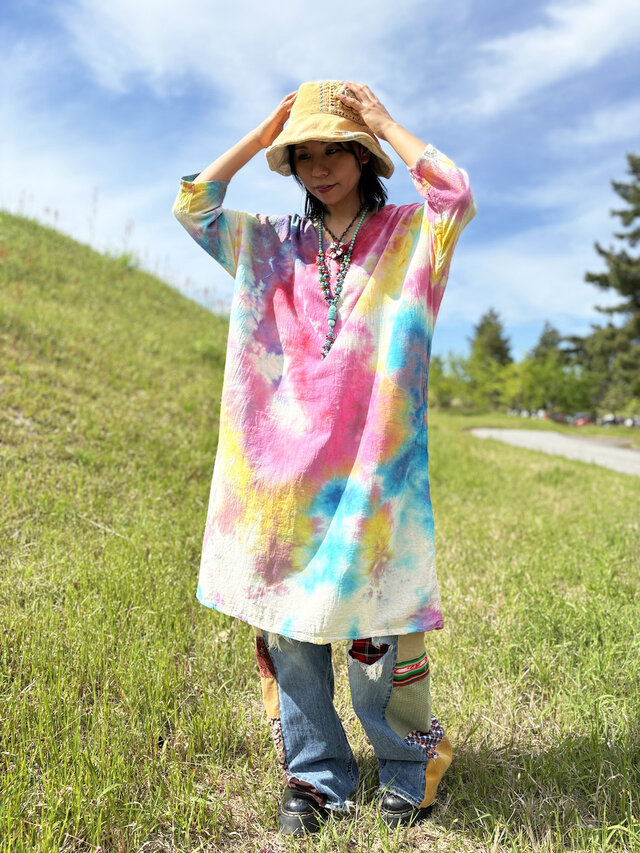 ワンピース色々 タイダイ ワンピース カラフル Hippies Dye最新作 HD25-94 | iichi
