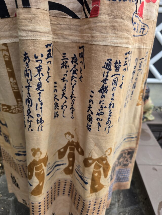着物リメイク ハンドメイド 柿渋染め てぬぐい パッチワーク