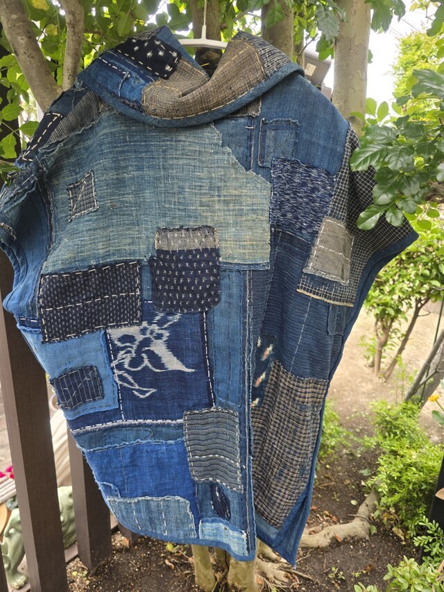 大正時代の麻古布！【 羽織ジャケット リメイク】襤褸 ボロ 着物リメイク ハンドメイド BORO 襤褸 ジャケット | iichi 日々の