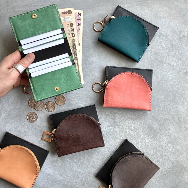 ◇本革ハーフムーンのコンパクト財布◇ メンズ レディース 本革 本皮