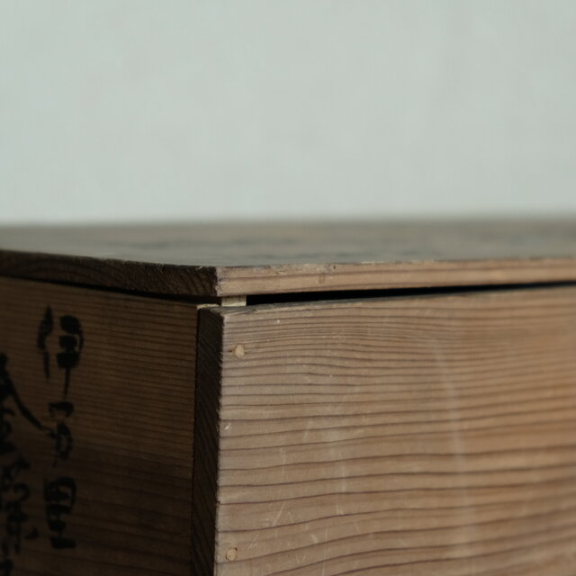 特価¥1200→¥750】古い明治期の蓋付木箱◇味のあるお品物。収納やDIY