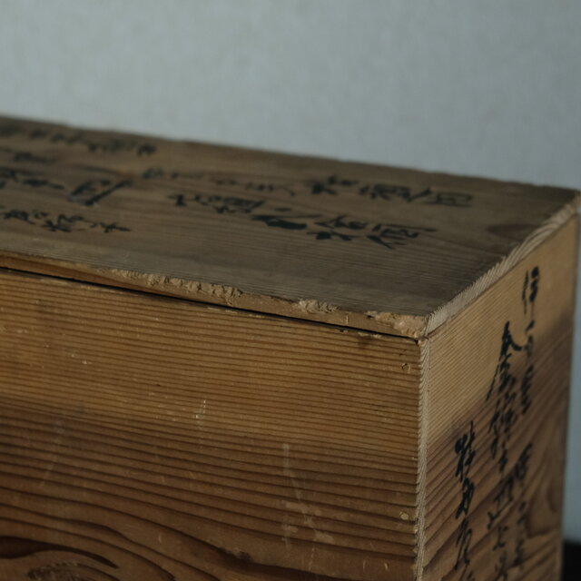特価¥1200→¥750】古い明治期の蓋付木箱◇味のあるお品物。収納やDIY