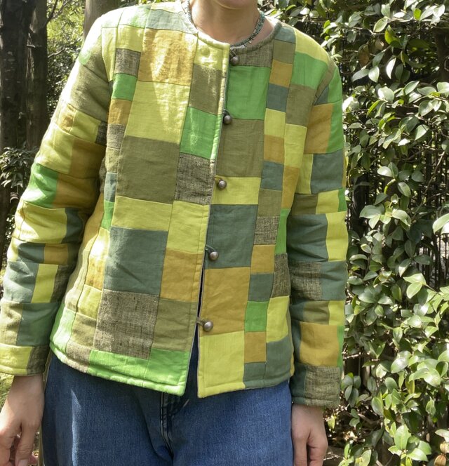 Greenclothing パッチワークジャケット パッチワークジャケット グリーン | iichi 日々の暮らしを心地よくする