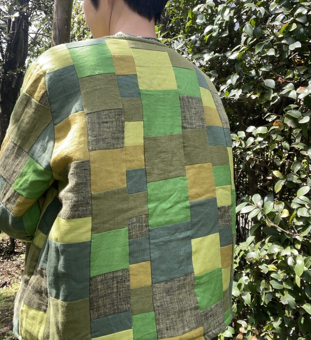 Greenclothing パッチワークジャケット パッチワークジャケット グリーン | iichi 日々の暮らしを心地よくする