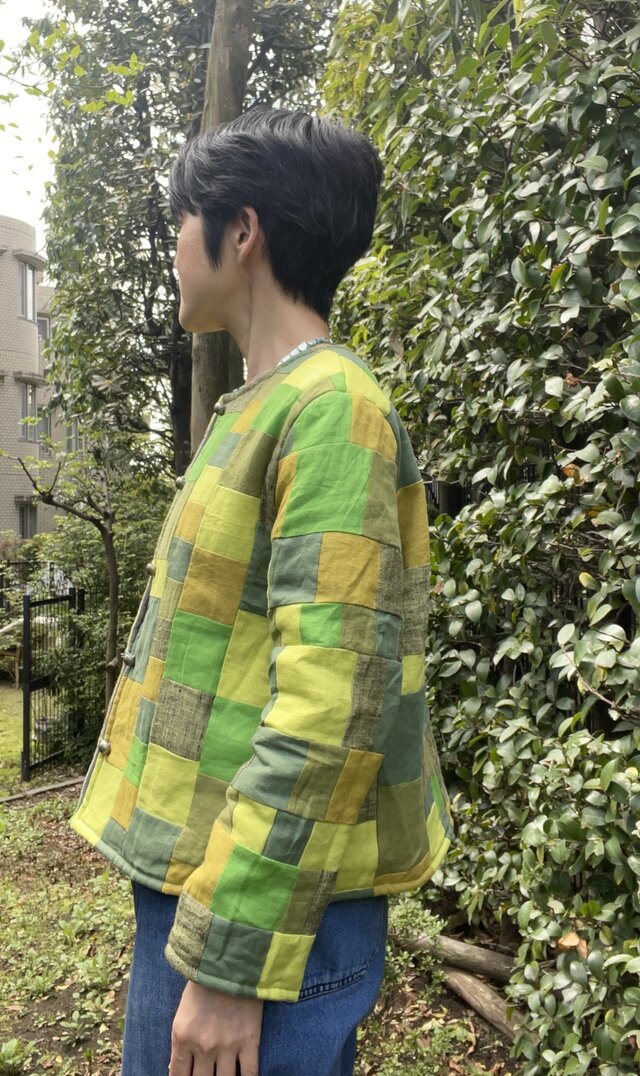 Greenclothing パッチワークジャケット パッチワークジャケット グリーン | iichi 日々の暮らしを心地よくする