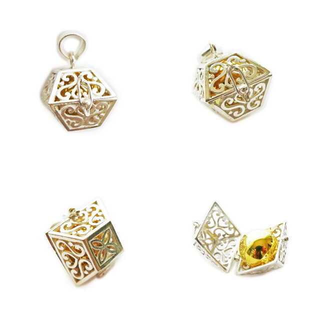 ☆水晶玉付き☆［シルバー925×バリ島ハンドメイド］宝物を入れられる