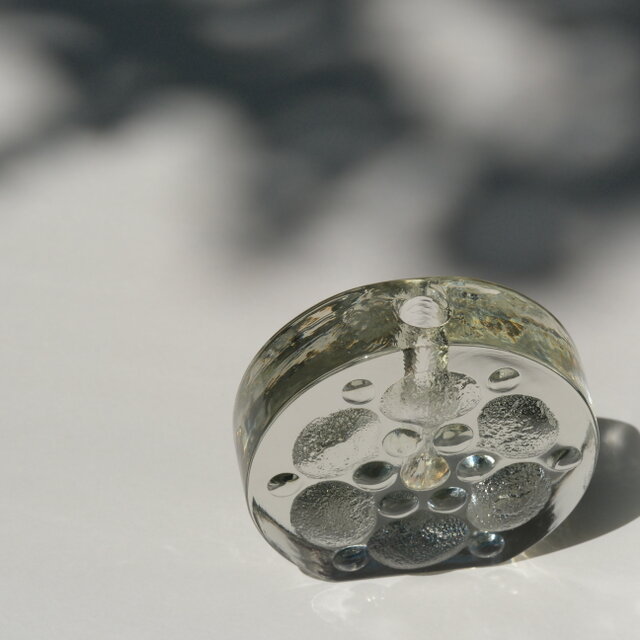 西独)ヴィーゼンタール・ヒュッテ ヴィンテージ・ガラスブロック一輪挿し Walther Glas】ドイツ製 / ヴィンテージ / ガラス花瓶 / 一輪挿し