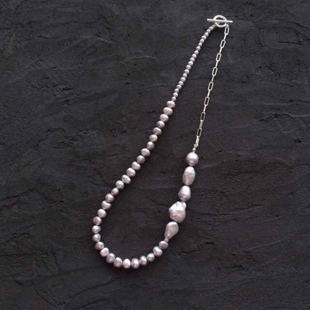 SV】Baroque Pearl Asymmetry Necklace ／バロックパール 非対称