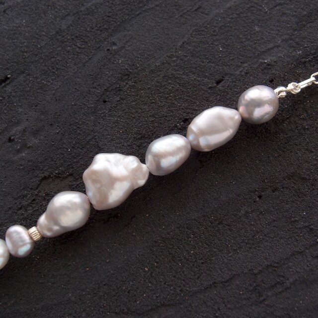 SV】Baroque Pearl Asymmetry Necklace ／バロックパール 非対称