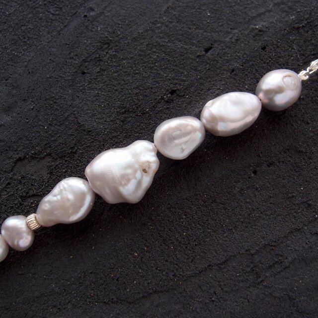 SV】Baroque Pearl Asymmetry Necklace ／バロックパール 非対称
