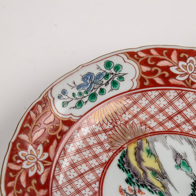 古伊万里 染錦山水草花文 七寸皿 明治時代 E1854A | iichi 日々の