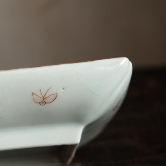 特価¥4400→¥3300】花と蝶々◇伊万里 花蝶文長方皿 刺身皿 芍薬 骨董