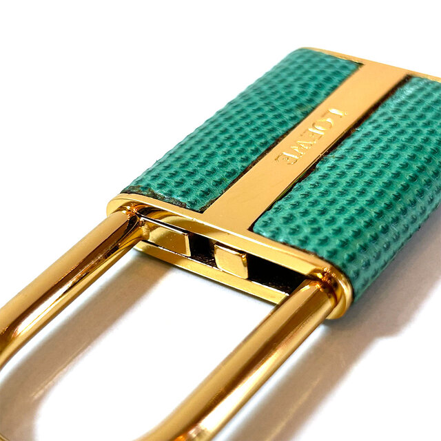 LOEWE Slide-Open Padlock Charm in Green & Gold | iichi 日々の