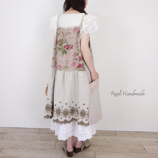 ラスト！[予約販売] アンティークフラワーリネンとサークルレース