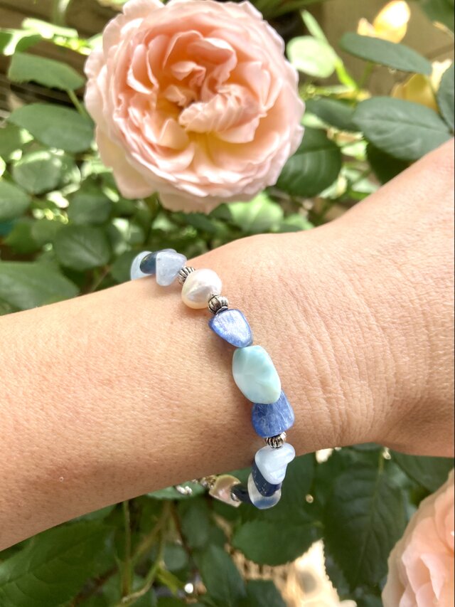 Seahorse Lagoon & Blue Horizon Bracelet ラリマー＆カイヤナイト 
