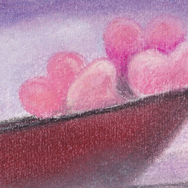 朝もやを進む - Journey of Cats （旅する猫）（パステル画 原画