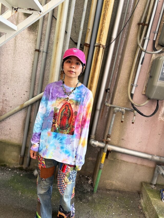 タイダイ ロングスリーブ Tシャツ カラフル Mサイズ グアダルーペ
