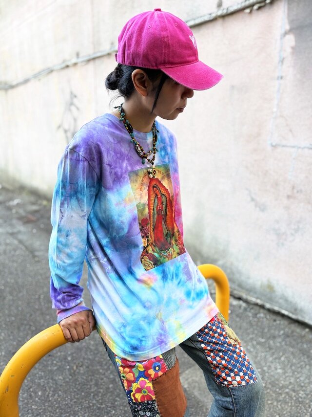 タイダイ ロングスリーブ Tシャツ カラフル Mサイズ グアダルーペ