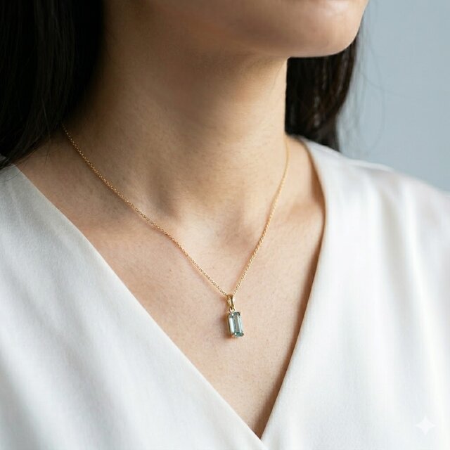 K18YG アクアマリン原石ペンダントトップ 1.43ct | iichi 日々の暮らし