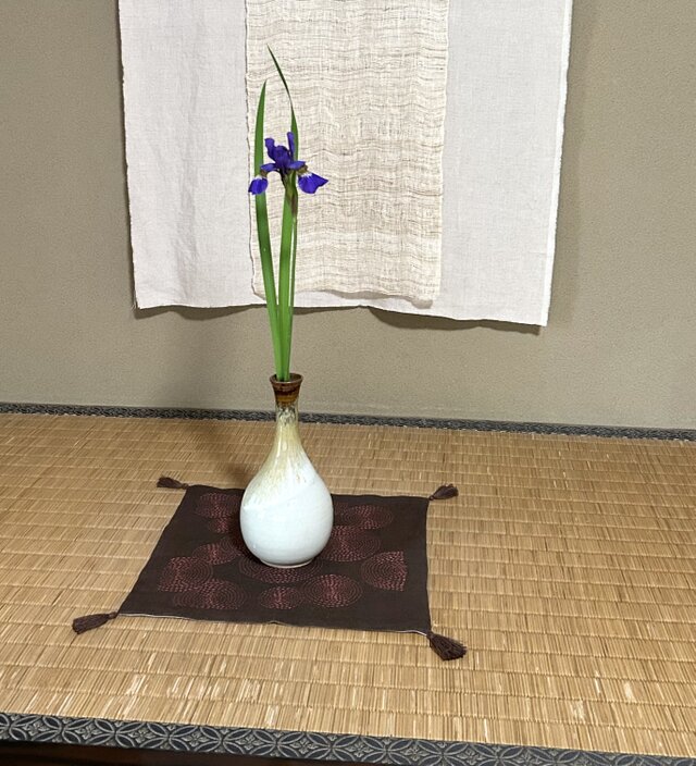 刺し子の敷布（茶） | iichi 日々の暮らしを心地よくするハンドメイド