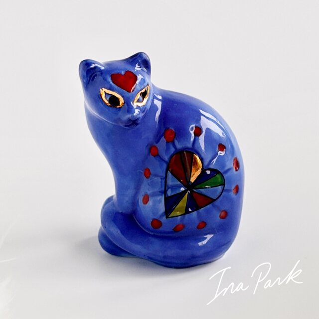 Longwy ロンウィー エナメルキャット 猫のフェーブ 装飾陶器 フェーヴ